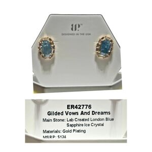 Gilded Vows And Dreams Blue Earrings